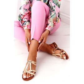 S.Barski Sandale elegante S. Barski 541-A1 Gold de aur 3