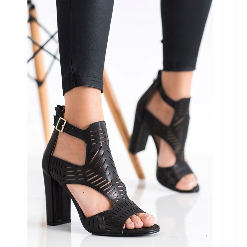 Renda Sandale de moda ajurata negru 1