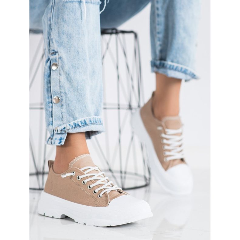 Sabatina Adidași la modă pe platformă maro 2