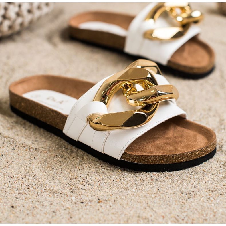 S. BARSKI Papuci de moda albi 1