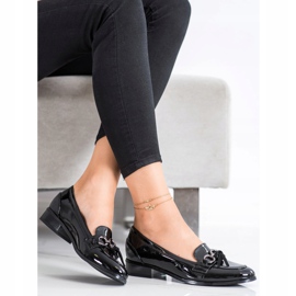 Mocasini cu toc plat VINCEZA negru 1