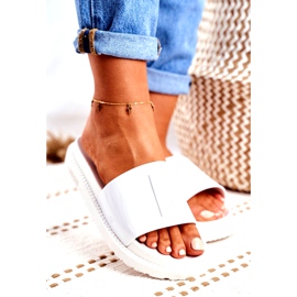 Papuci de casă Big Star pentru femei pe platformă alb FF274812 1