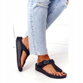 NEWS Flip-flops de cauciuc pentru femei Black Alma negru 4