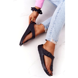 NEWS Flip-flops de cauciuc pentru femei Black Alma negru 6