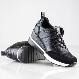 Adidași cu toc VINCEZA negru 1