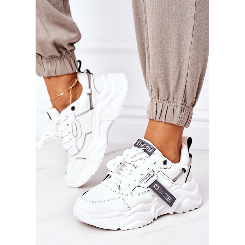 Încălțăminte sport pentru femei Adidași Big Star GG274213 Alb-Gri 1