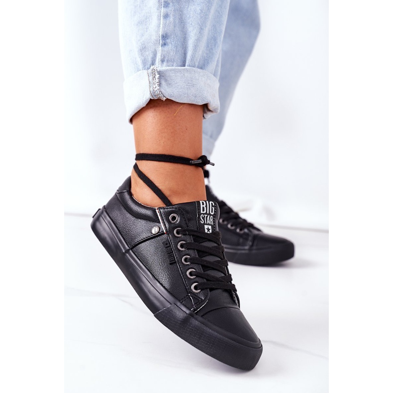 Adidași din piele pentru femei Big Star GG274061 Negru 2