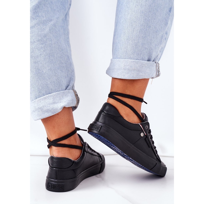 Adidași din piele pentru femei Big Star GG274061 Negru 1