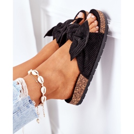 PS1 Papuci din velur pe plută de vară neagră negru 1