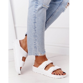 NEWS Papuci de cauciuc alb Stacy pentru femei 3