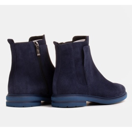 Marco Shoes Ghete ușoare izolate cu fund plat din piele naturală albastru marin 2