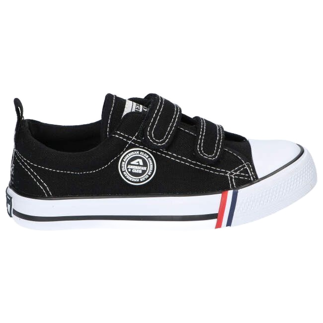American Club Pantofi negri americani LH33 Velcro negru 3