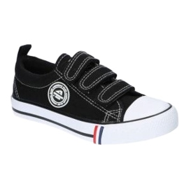 American Club Pantofi negri americani LH33 Velcro negru 5