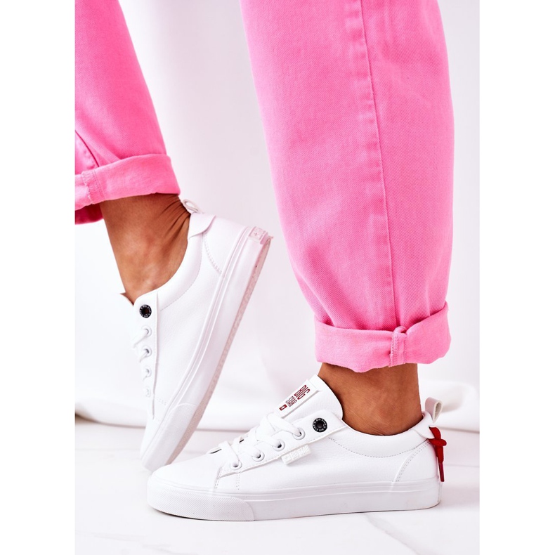 Adidași din piele pentru femei Big Star GG274160 Alb 2