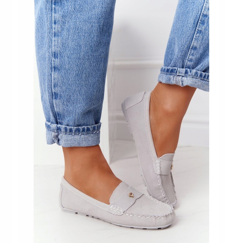 S.Barski Mocasini din piele de căprioară S. Barski Grey gri 4