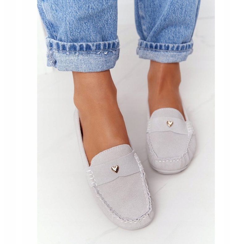 S.Barski Mocasini din piele de căprioară S. Barski Grey gri 1