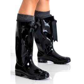 SHELOVET Galoși înalți cu arc negru 2 SHELOVET Galoși înalți cu arc negru 2
