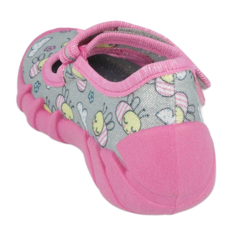 Befado Children’s Slippers 109p218 Pink cu un arc roz 2