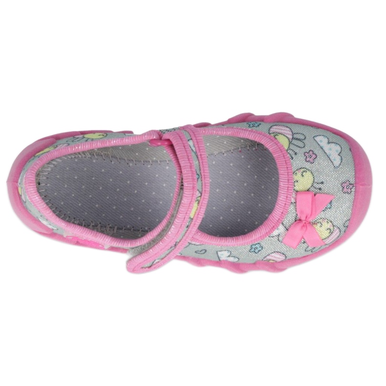 Befado Children’s Slippers 109p218 Pink cu un arc roz 4