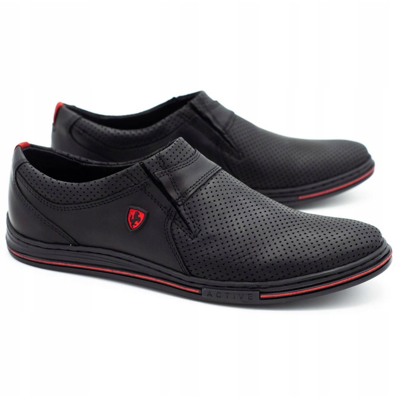 Polbut Încălțăminte din piele pentru bărbați 362 perforare neagră negru 1