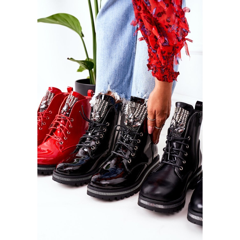 Muncitori calcați lăcuți cu zirconiu cubic cu atenție neagră negru 2