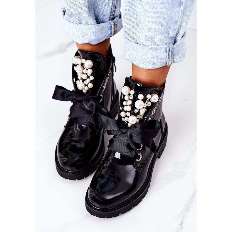 Muncitori cald lăcuți cu perle negre Perla negru 1