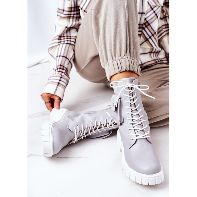 PS1 Muncitori calzi cu buzunar gri deschis Minunat 1