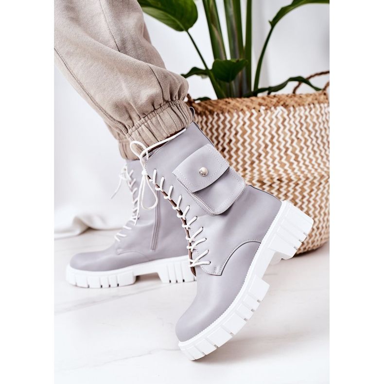 PS1 Muncitori calzi cu buzunar gri deschis Minunat 2