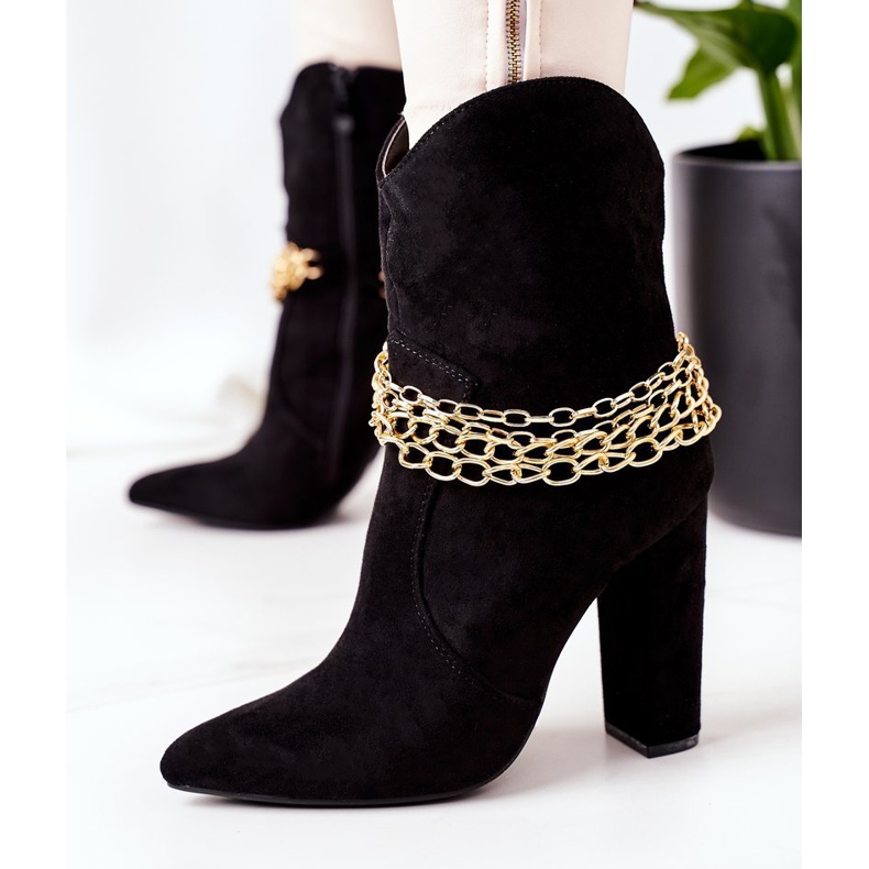 PS1 Cizme negre calde pe toc Impresie bună negru 2