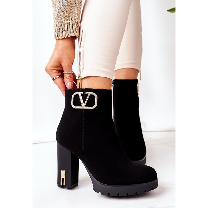 PS1 Cizme negre calde pe un bar Minunat negru de aur 1