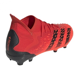 Ghete de fotbal Adidas Predator Freak.1 Fg Jr FY6262 roșu portocale si rosii 2