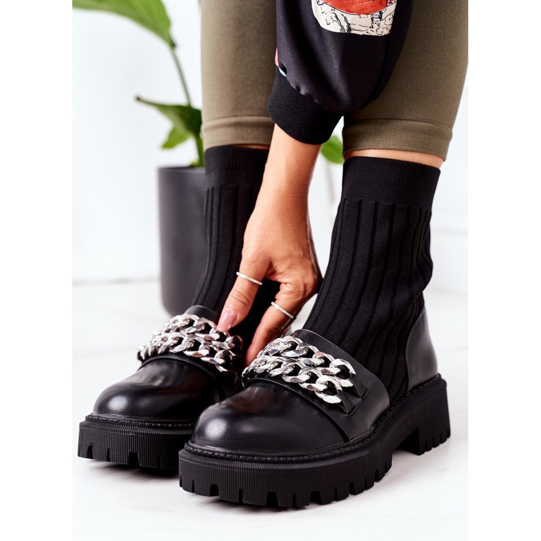 PS1 Cizme de lucru cu lanțuri Negru merg pe acest drum 1