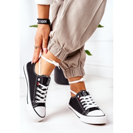 NEWS Adidași clasici negri pentru femei, cu talpă albă Ecoma negru 1