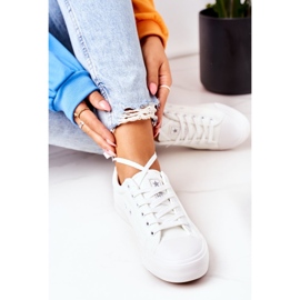 NEWS Adidași din piele pentru femei White Mega alb 1