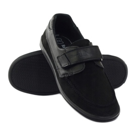 Ren But Pantofi pentru băieți din piele pentru velcro ren, dar 4249 negru 3