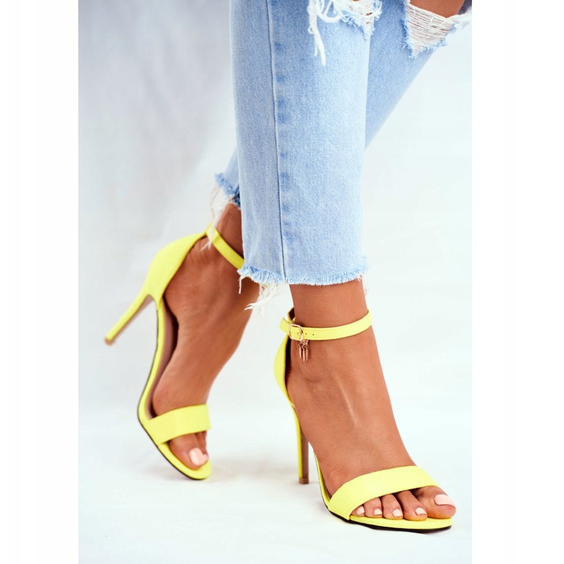 PS1 Sandale de damă pe toc înalt Eco-piele de căprioară Galben Liberty 5 PS1 Sandale de damă pe toc înalt Eco-piele de căprioară Galben Liberty 5