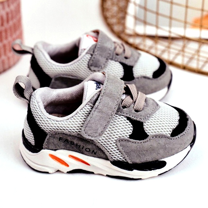 Apawwa Pantofi sport pentru copii cu velcro, gri 3