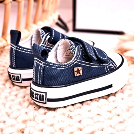 Adidași joși pentru copii cu velcro Big Star HH374097 Blue Navy albastru 6