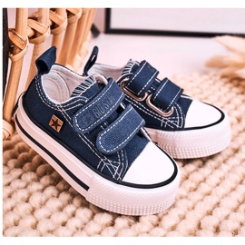 Adidași joși pentru copii cu velcro Big Star HH374097 Blue Navy albastru 5