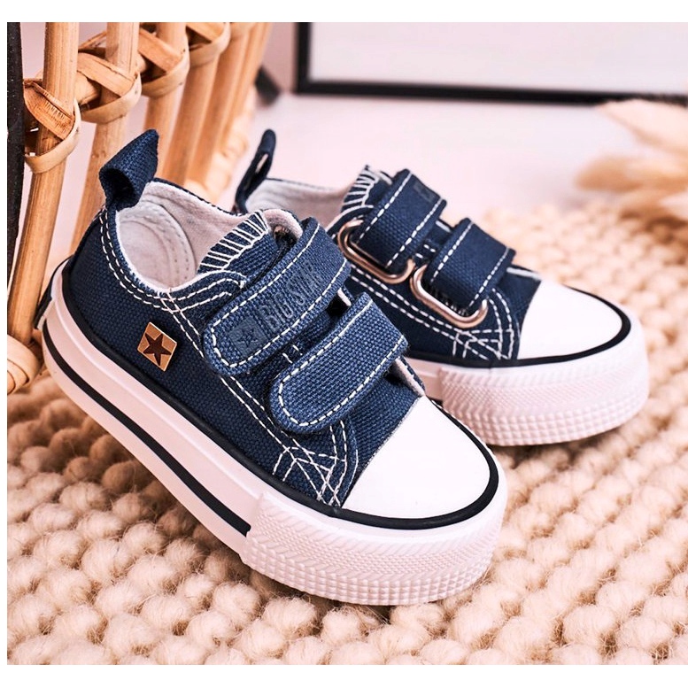 Adidași joși pentru copii cu velcro Big Star HH374097 Blue Navy albastru 5