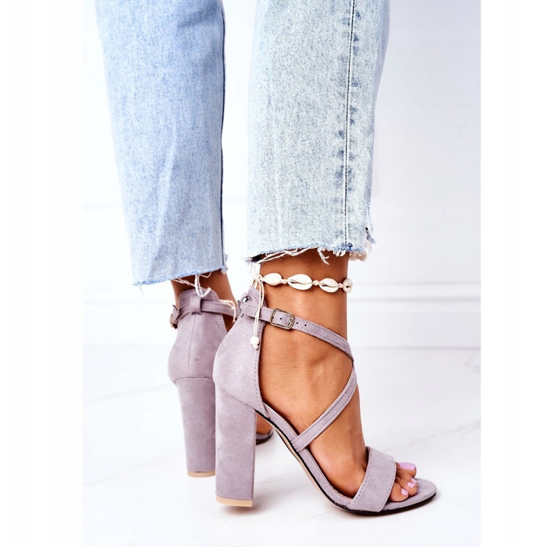 PS1 Sandale din piele de căprioară pe o bară Grey Dance With Me gri 2