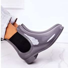 Cizme Jodhpur cu umbrelă gri strălucitoare 3