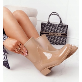 PS1 Cizme Shiny Galoshes Beige Jodhpur Rainy Day bej 3