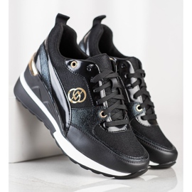 Evento Adidași cu pană la modă negru 1 Evento Adidași cu pană la modă negru 1