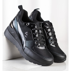 Evento Adidași cu pană la modă negru 1 Evento Adidași cu pană la modă negru 1