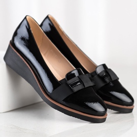 W. Potocki Încălțăminte cu panglică decorativă negru 1