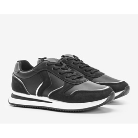 Adidași negri cu detalii metalice Delta negru 1