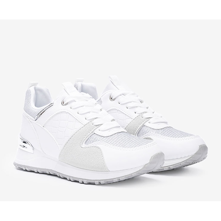 Adidași albi cu accesorii Yoisya argintii 1