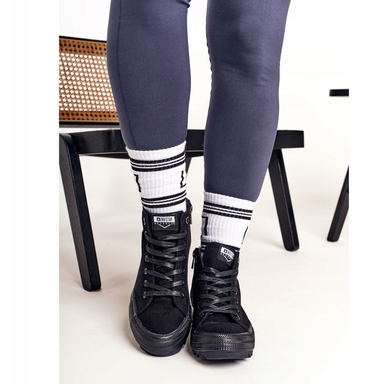 Adidași înalte pentru femei Big Star FF274244 Negru 2