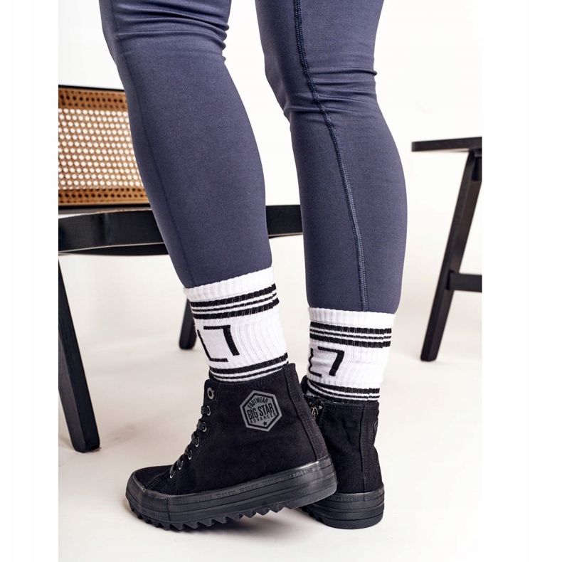 Adidași înalte pentru femei Big Star FF274244 Negru 4